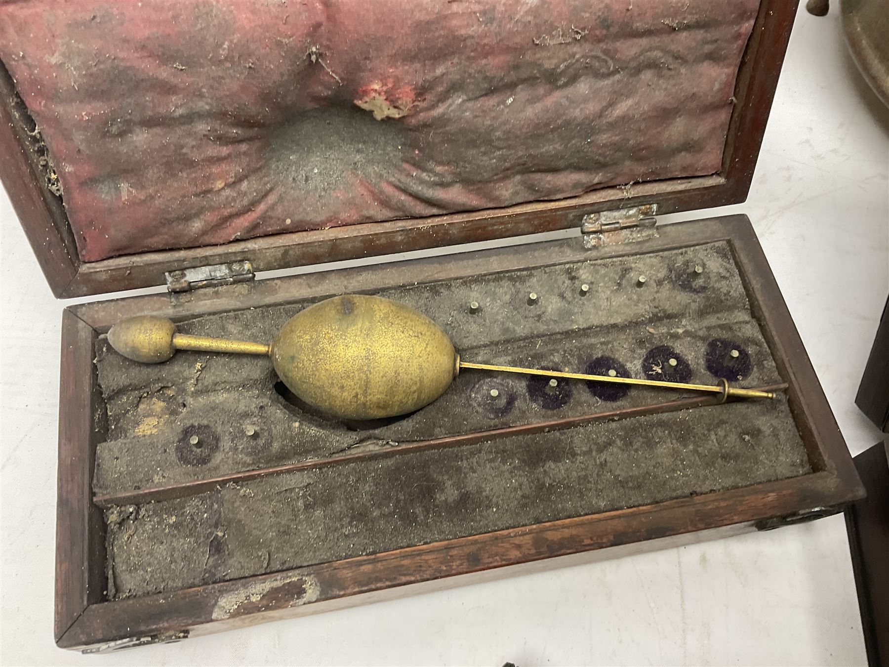 Three hydrometers, including examples by Allan and Clarke, all boxed, together with a blow torch, air sprayer, burned and a pressure gauge