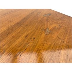 Liberty & Co circa 1890 - walnut centre table, hexagonal form, fretwork frieze, star stretcher base, turned supports on button feet. Stamped on underside.
Featured in - Pictorial Dictionary of British 19th century Furniture Design, Daryl Bennett Liberty's Furniture, 1875-1915, The Birth of Modern Design.
Liberty Style, The Classic Years, 1898 - 1910, by Mervin Levy.