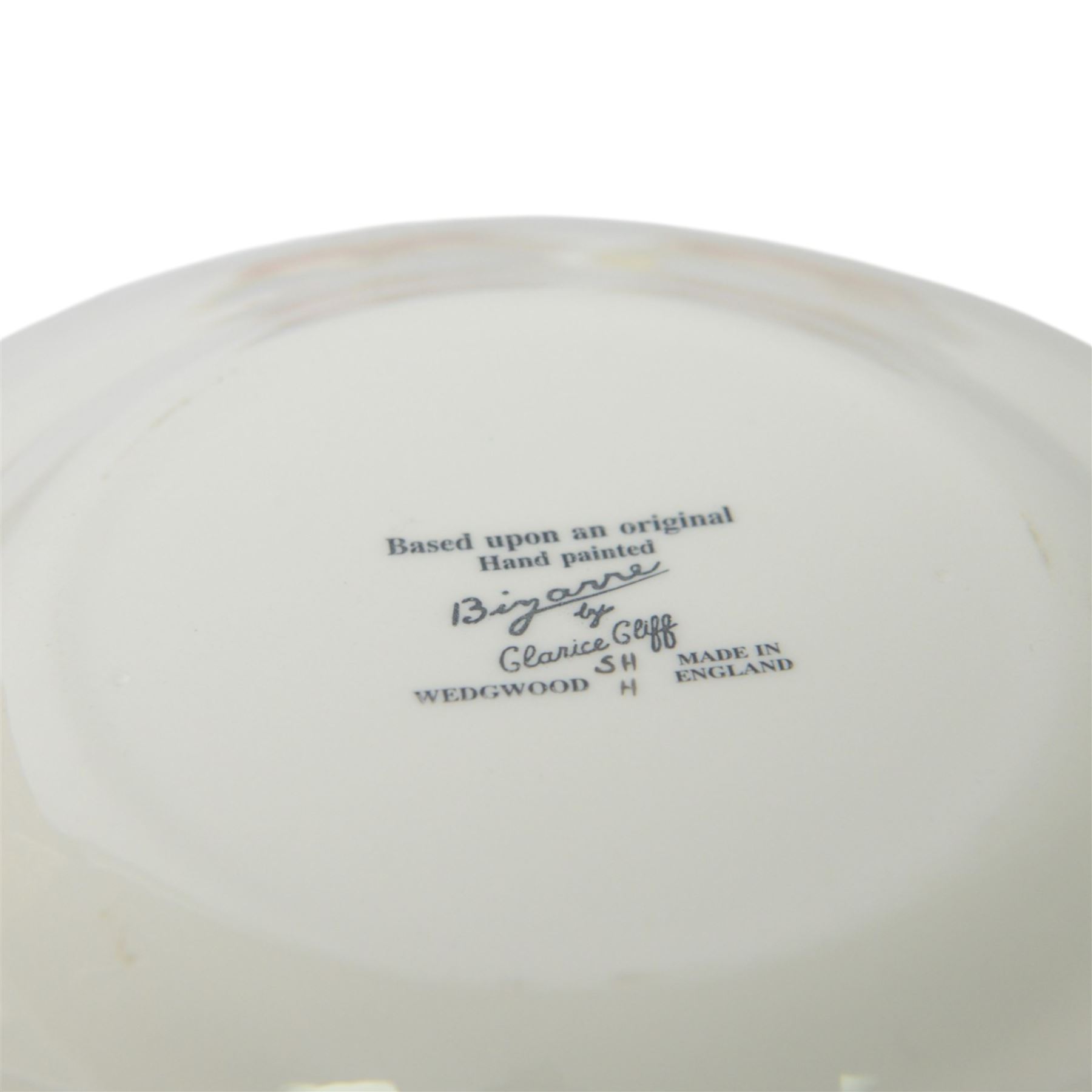 Wedgwood Bizarre by Clarice Cliff, Two sets of May Avenue, Colonial Teacup, saucer and side plate, limited edition 327 and 287 of 500, both with certificate and box