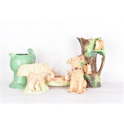 Collection of Sylvac, including posy vase, jug and dog figure, together with a Hornsea Fauna jug