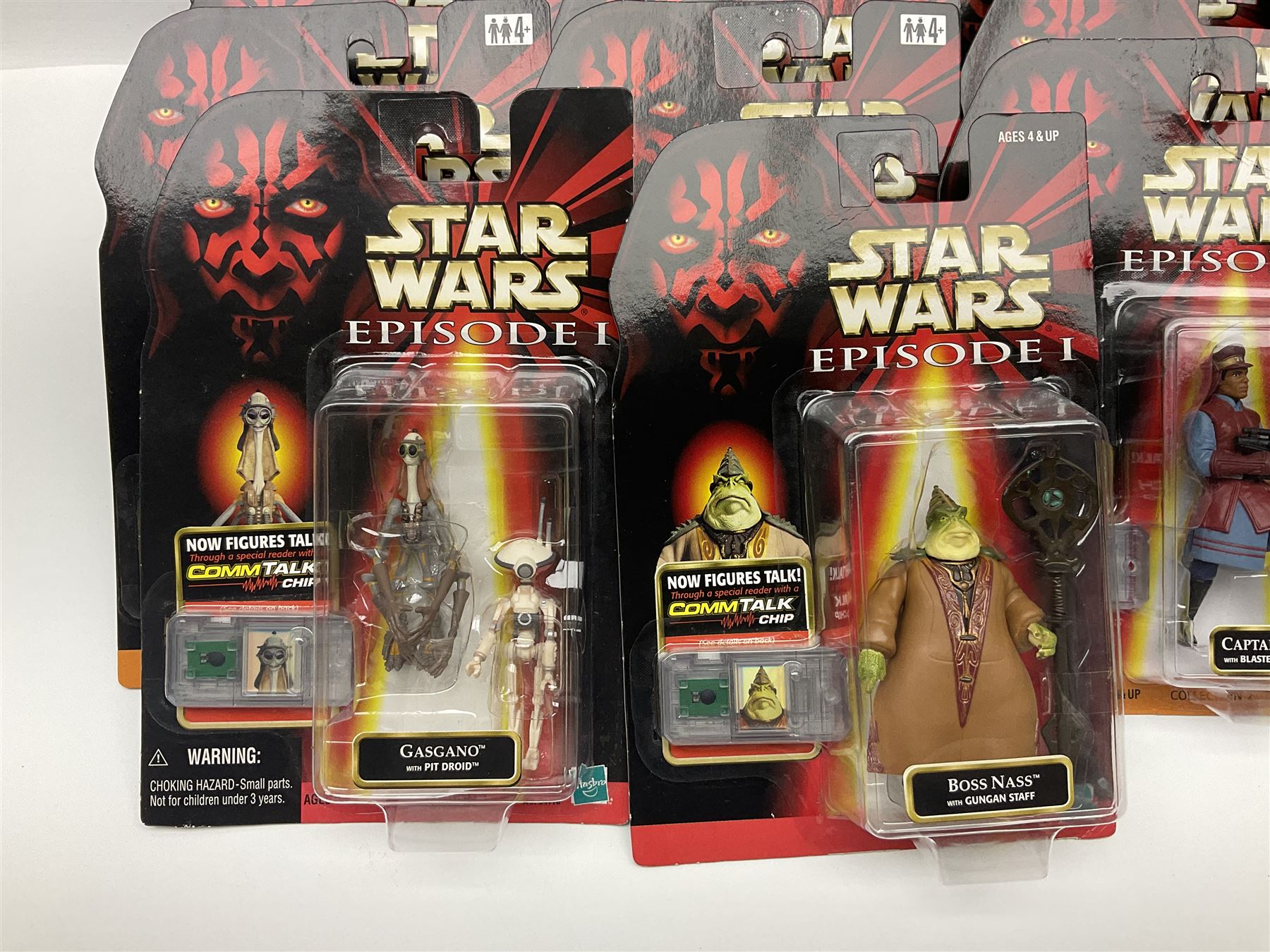 Star Wars - twenty-four Star Wars Episode One figures in card backed packaging; Collections 1, 2 and 3 with Electronic Commtalk reader for each figure's commtalk chip.