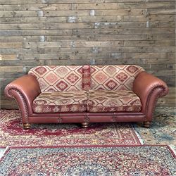 Tetrad Eastwood leather and kilim fabric sofa
