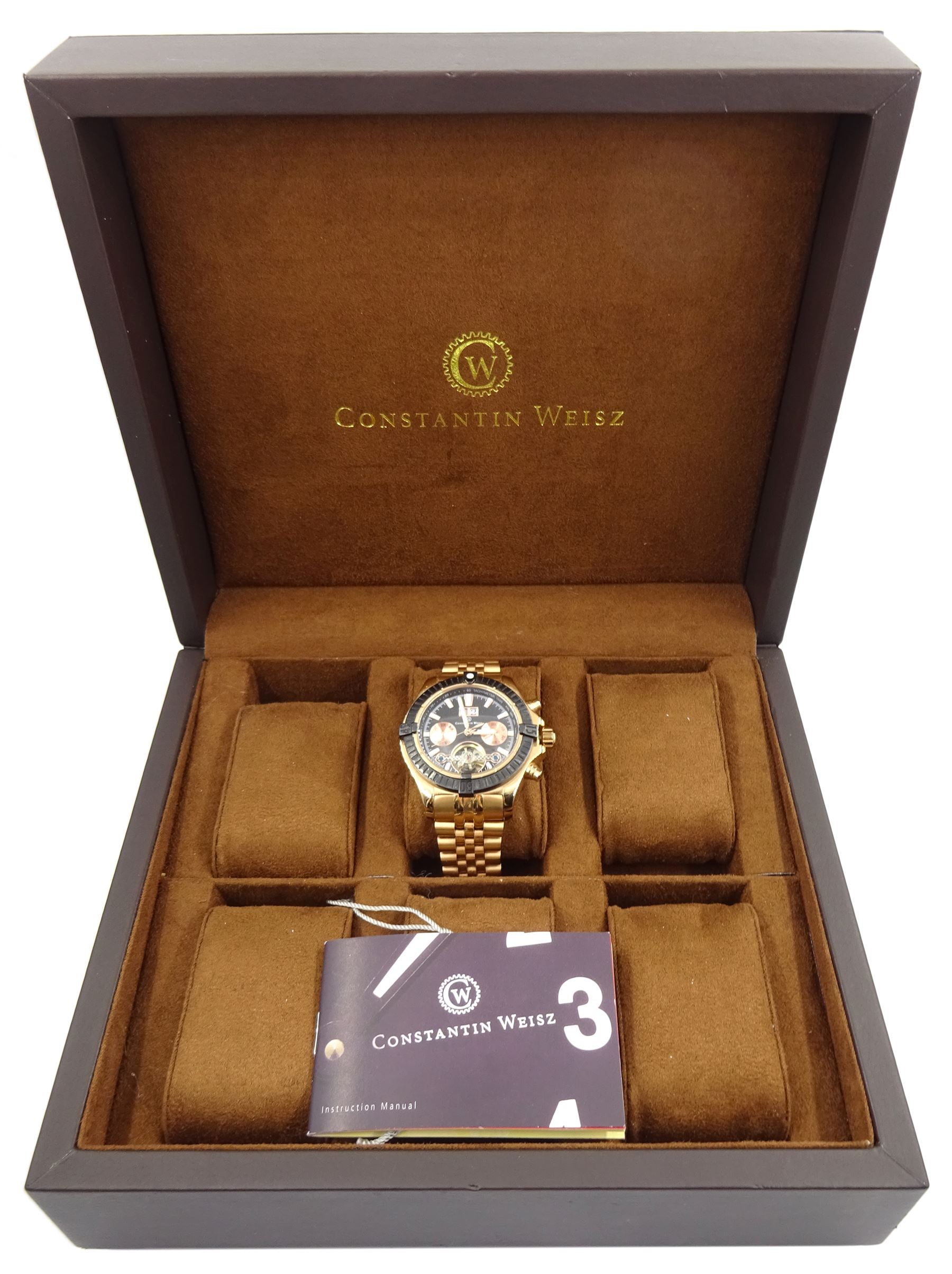 Constantin Weisz automatic 20 jewels stainless steel bracelet wristwatch, No. 11L088CW, in presentation boxed