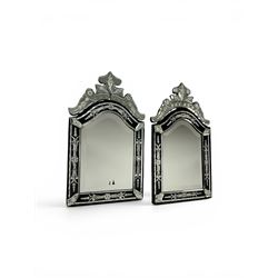Pair of table mirrors, H52cm