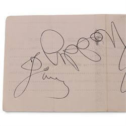 1970s Slade autograph, including Noddy Holder, Jim Lea and Don Powell, acquired at The Futurist theatre, with corresponding ticket for the concert at the Spa Grand Hall, Scarborough 5th May 1974