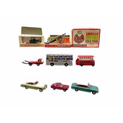 Britains American Civil War Field Piece No.9726, boxed with inner diorama; Crescent 18-Pounder Field Gun, boxed; and six unboxed  vehicles by Dinky, Corgi, matchbox and Lledo (8)