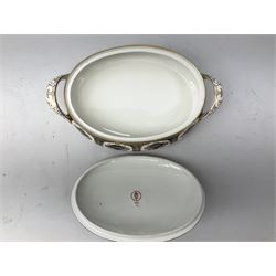 Royal Crown Derby 1128 pattern oval vegetable tureen and cover; date code for 1977; scratched through maker's mark L31cm