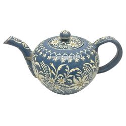 Swiss Thun pottery teapot and cover, dec