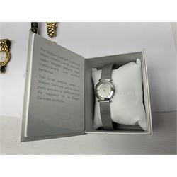 Two ladies Skagen wristwatches, to include 107SGSC and 107SGGD, both on stainless steel mesh straps, boxed, together with four other ladies wristwatches (6)