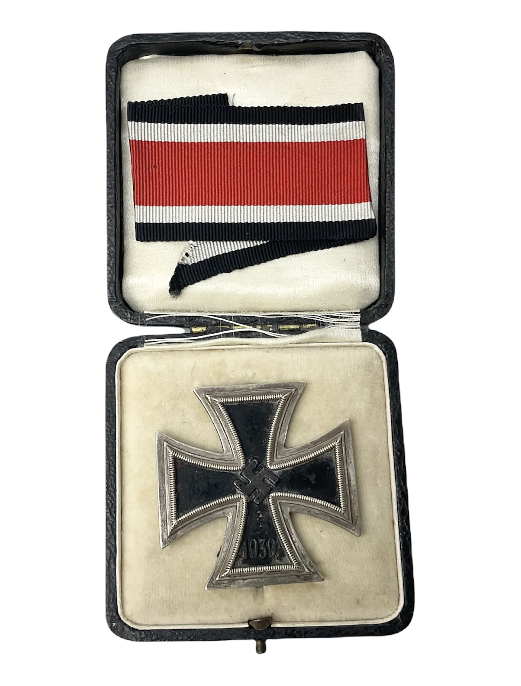 WW2 German Iron Cross with pin, First Class, cased with ribbon