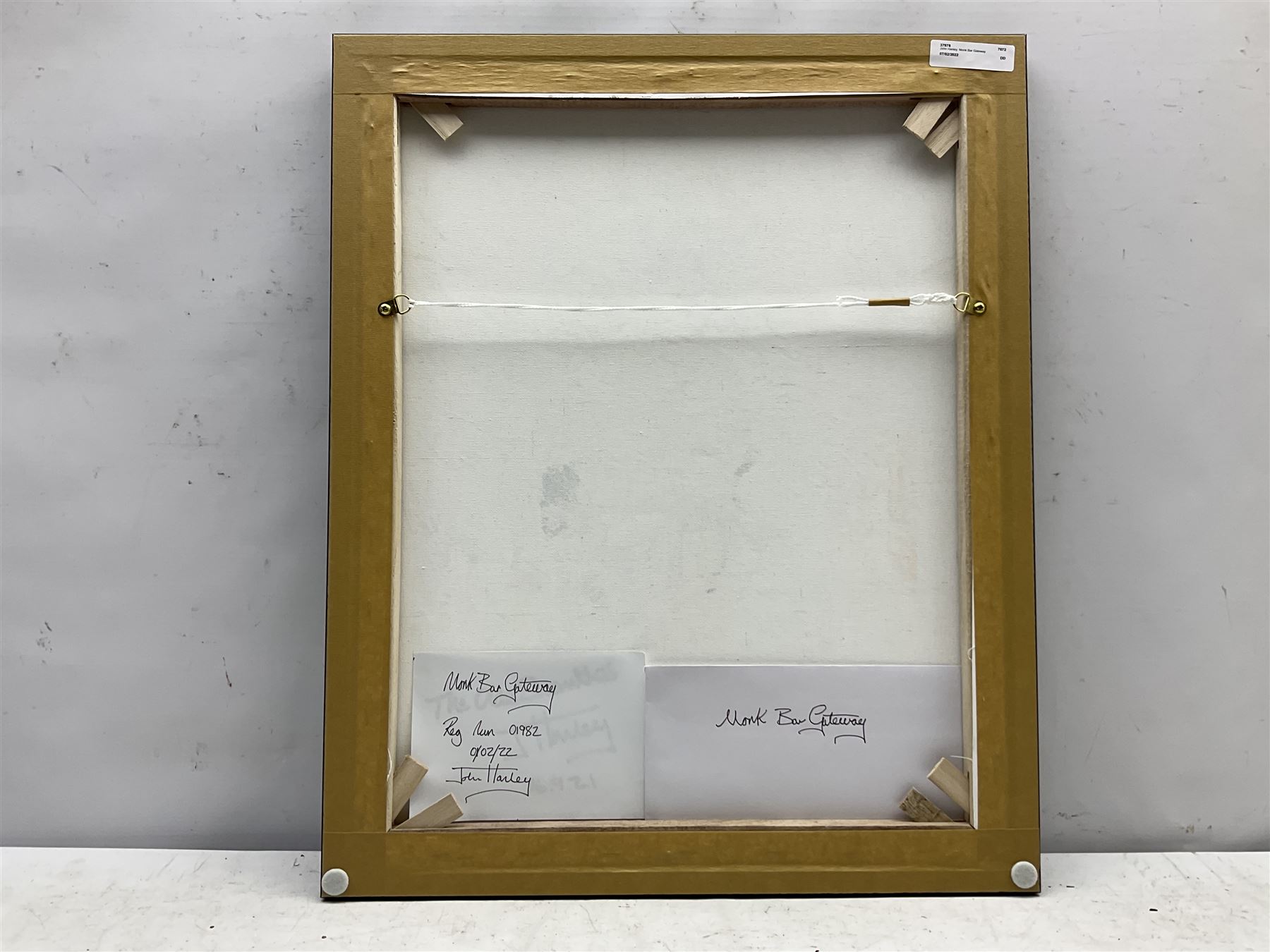 John Hanley (Northern British 1947-): 'Monk Bar Gateway York', oil on canvas, signed and titled verso with artist's certificate 50cm x 40cm 