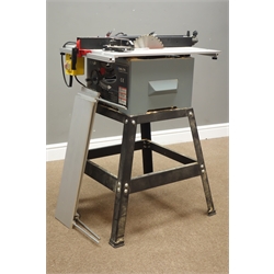  DELTA 36-525 254mm table saw on stand with table extensions and guard, H87cm  