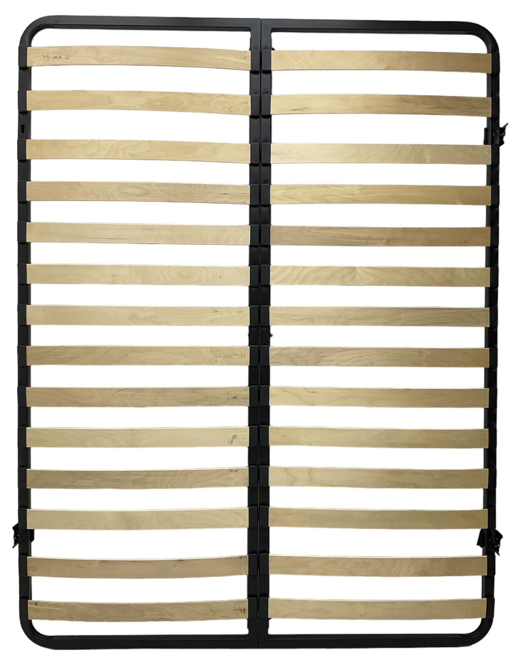 Bensons for Beds - 5' King-size bedstead upholstered in blue velvet 