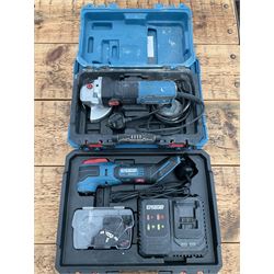 Erbauer EMT18-Li-QC cordles multi tool with charger and accessories together with corded Erbauer angle grinder in carry cases - THIS LOT IS TO BE COLLECTED BY APPOINTMENT FROM DUGGLEBY STORAGE, GREAT HILL, EASTFIELD, SCARBOROUGH, YO11 3TX