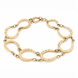 9ct gold horseshoe link bracelet, with toggle clasp, Birmingham 1975