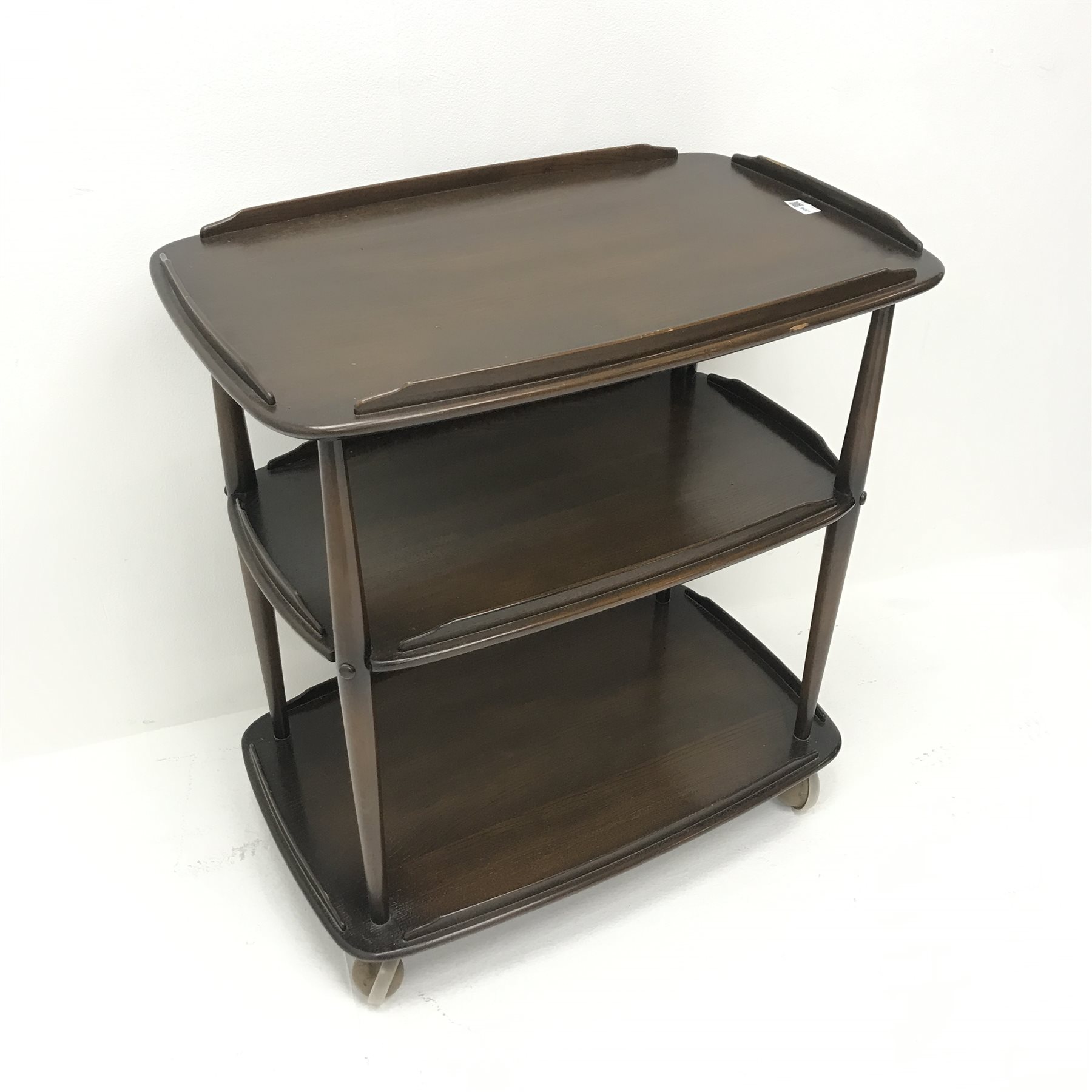 Ercol three tier tea trolley, W72cm, H78cm, D46cm The Furnishings