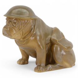 Royal Doulton Tommy Bulldog figure, modelled in WWI army uniform, khaki glazed, with printed mark beneath and N662746, H18cm