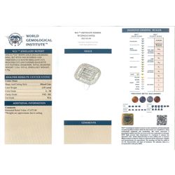 White gold round brilliant cut and baguette cut diamond cluster ring hallmarked 9ct, total diamond weight 3.55 carat, with World Gemological Institute report