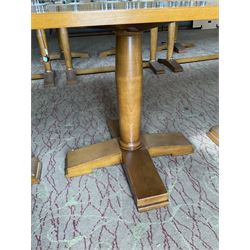 Four square walnut finish dining tables - LOT SUBJECT TO VAT ON THE HAMMER PRICE - To be collected by appointment from The Ambassador Hotel, 36-38 Esplanade, Scarborough YO11 2AY. ALL GOODS MUST BE REMOVED BY WEDNESDAY 15TH JUNE.