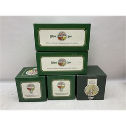 Four Lilliput Lane models from the 'Britain's Heritage' collection, comprising Edinburgh Castle, The World Famous Blacksmith's Shop Gretna Green, Shakespeare's Birthplace and Mickelgate Bar York, together with  a Lilliput Lane Beatrix Potter Hill Top model, all boxed