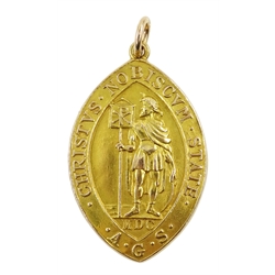  9ct gold Victor Ludorum medal,  Birmingham 1934, approx 11.3gm  