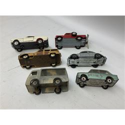 Dinky/Corgi - twenty-nine unboxed and playworn die-cast models including Mobilgas Tanker, two BEV Trucks, Aveling-Barford steam roller, Coventry Climax fork-lift, Hudson Hornet, Vanguard, Post Office Telephones Van, Royal Mail Van etc