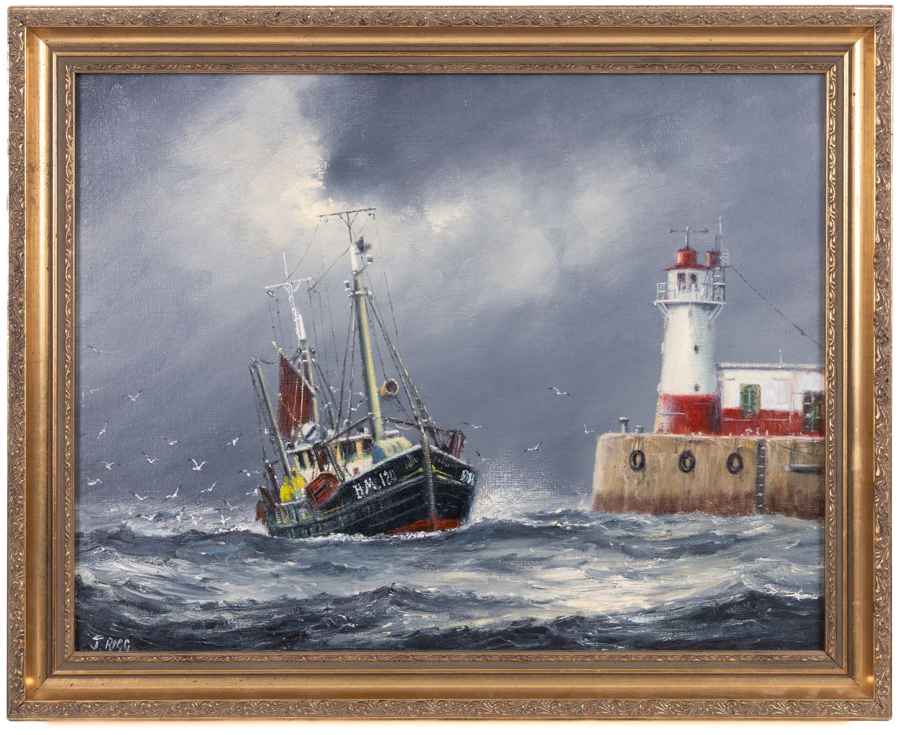 Jack Rigg (British 1927-2023): 'Cornishman', oil on canvas board signed, titled and dated 1985 verso, 34cm x 44cm