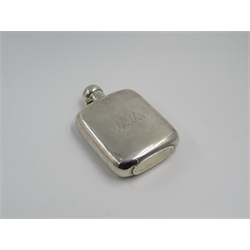  Silver Hip Flask engraved with R.G.R monogram by G & J W Hawksley, 1917   