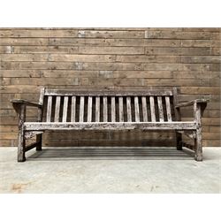 Timber framed and slatted garden bench