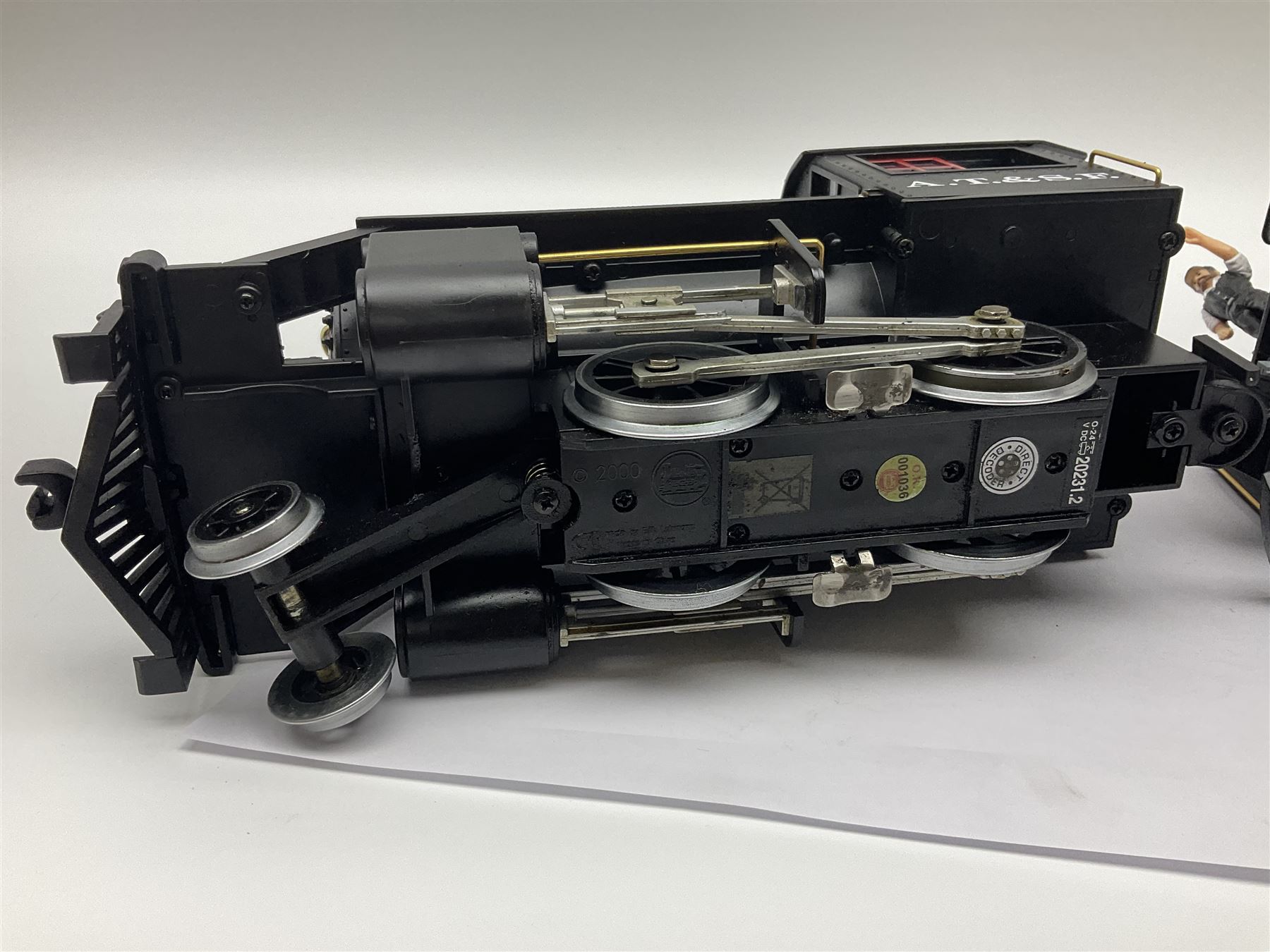 LGB (Lehmann Gross Bahn) G scale, gauge 1 2-4-0 steam locomotive, No 20231, in Santa Fe black livery, numbered 1217, unboxed