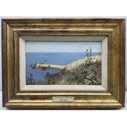 William Matthew Hale (British 1837-1929): Fishing Fleet off the Pier Head, oil on canvas laid on to panel, signed verso 14cm x 24cm 
Provenance: with the David Cross Gallery, Bristol, label verso