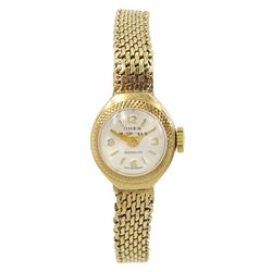 Omer 9ct gold ladies manual wind wristwatch, hallmarked