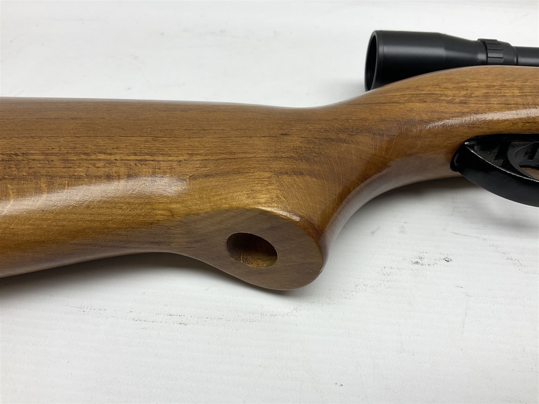 BSA 22 caliber air riffle with telescopic sight, in Fambeau hard case