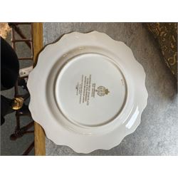 Late 20th century Royal Worcester star plate, of circular form with shaped with gilt shaped rim, hand painted by E Clark with still life of fruit upon mossy ground, signed E Clarke, with marks beneath including limited edition no 28/100, with makers fitted card box, D23cm
