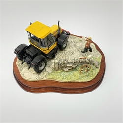 A limited edition Border Fine Arts figure group, Frontiers of Farming, model no B0273 by Kirsty Armstrong, 304/1000, on wooden base, figure L21cm, with accompanying certificate and box.
