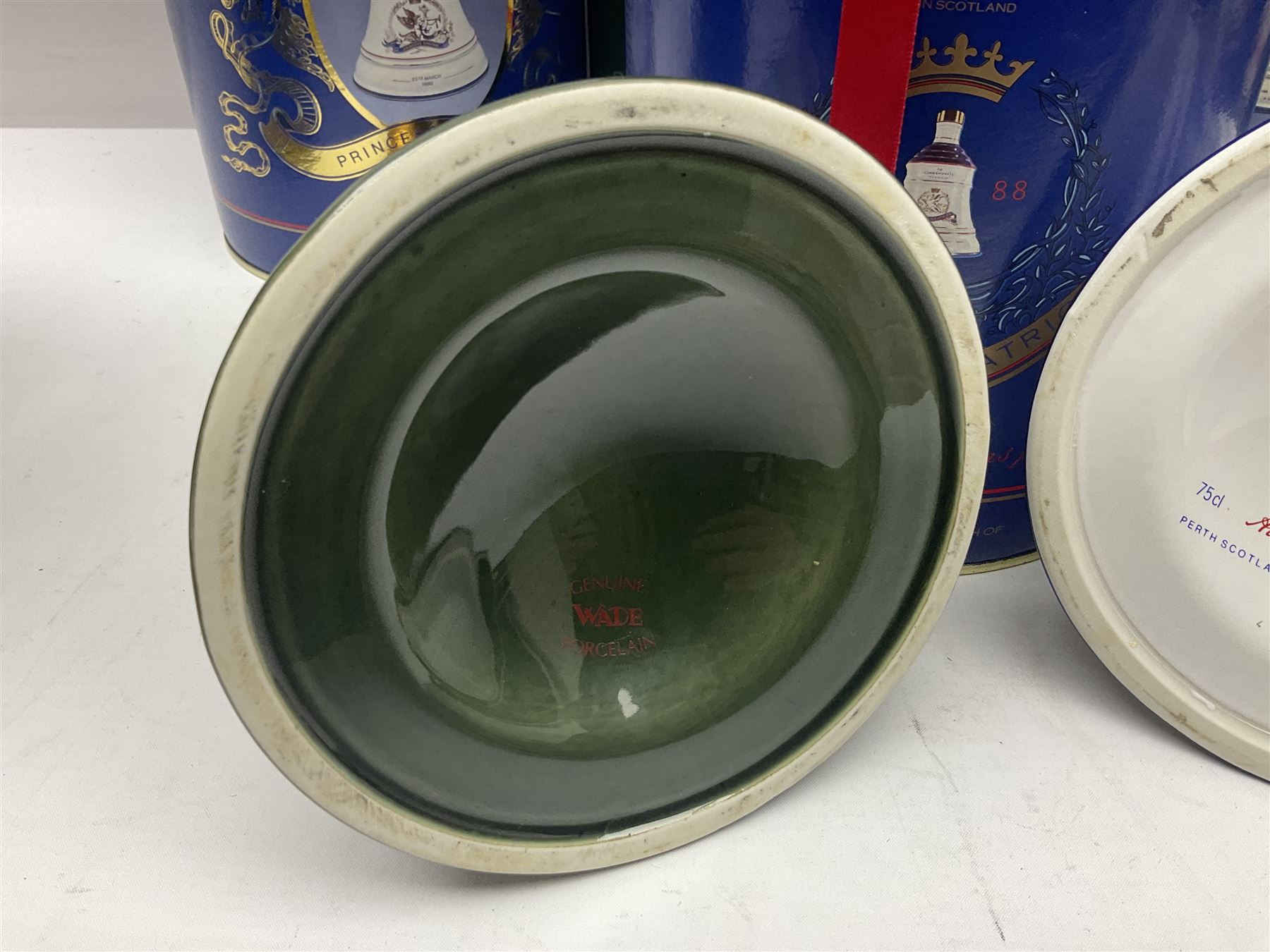 Bells, Scotch whisky, in seven Wade ceramic decanters, including Christmas 1988, 1989, 1990, 1991 etc