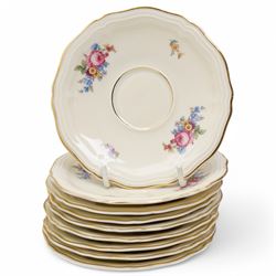 Rosenthal Chippendale part tea service for twelve, comprising teapot, covered sucrier, milk jug, tea cups, coffee cups and saucers, serving dishes etc