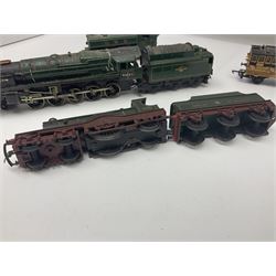 Hornby/Tri-ang '00' gauge - six locomotives - Class 9F 2-10-0 'Evening Star' No.92220; Class A3 4-6-2 (no name or number); Dean Single 4-2-2 'Lord of the Isles' No.3046; Princess Class 4-6-2 'The Princess Royal' No.46200; Class 57XX Pannier 0-6-0 tank No.8751; and Stephenson's Rocket with one passenger coach; all unboxed (6)