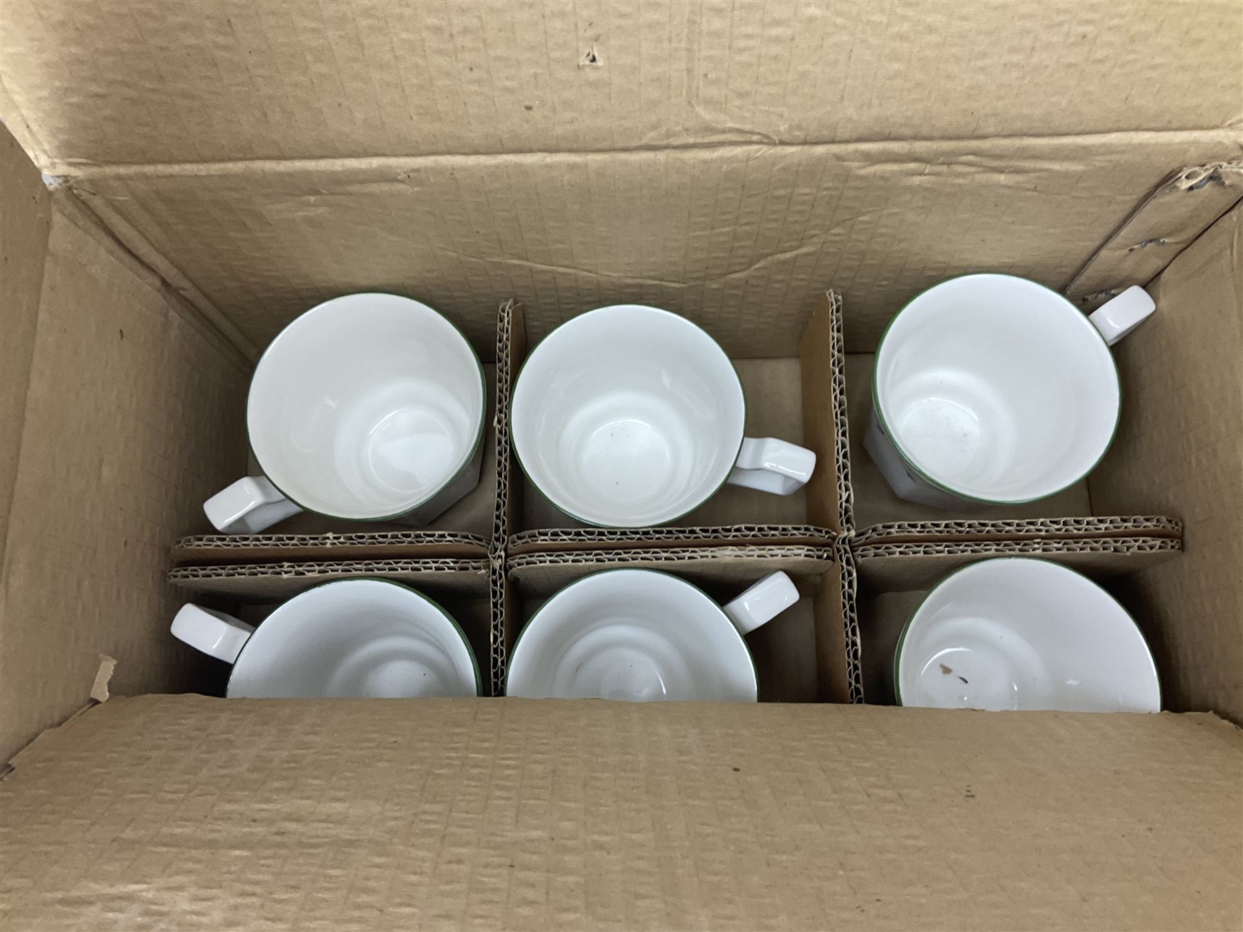 Ringtons Tally Ho pattern Pyrex tea wares, in original box, together with other Ringtons ceramics and other tea wares