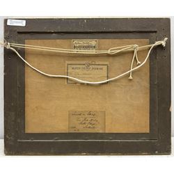 Tom Scott RSA RSW (Scottish 1854-1927): 'Sunset', watercolour signed, indistinctly titled and dated 1913 on original label verso 18cm x 26cm