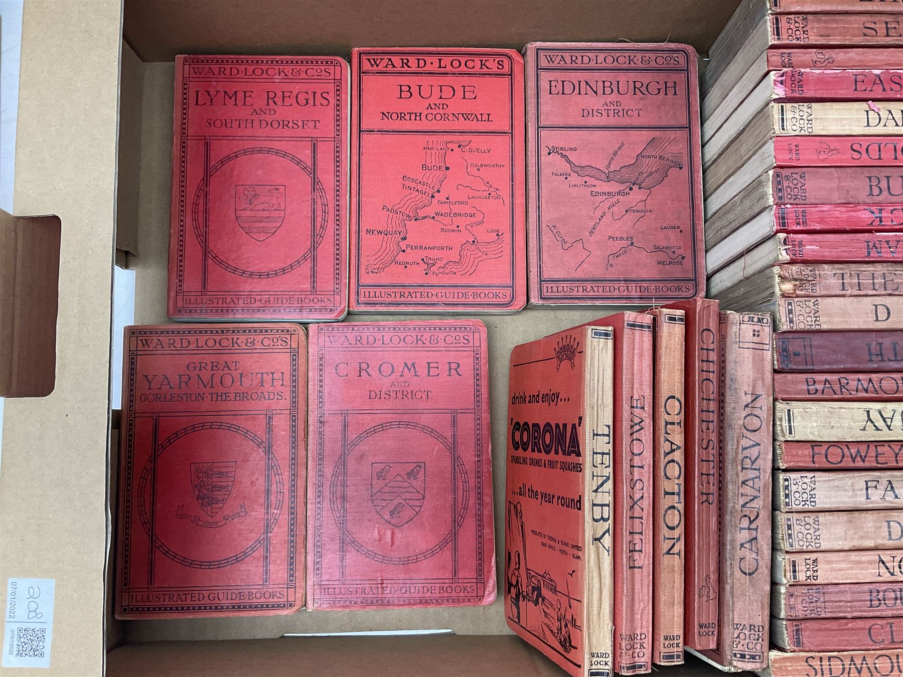 Large collection of Ward Lock & Co's illustrated guidebooks, late victorian to mid 20th century together with a number of 'the little guides' etc, two boxes