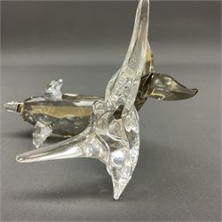 Swarovski Crystal sea creatures, comprising lion fish and dolphin, both with coloured elements, together with two seahorses, two small fish groups, butterfly fish, longnose butterfly fish and six coloured shells, tallest H8.5cm