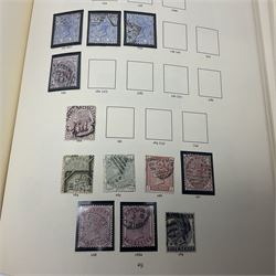 Great British Queen Victoria and later stamps, including perf penny reds, half penny 'bantam', King George V half crown seahorse, Queen Elizabeth II pre-decimal issues etc, housed in a green 'Windsor Album'