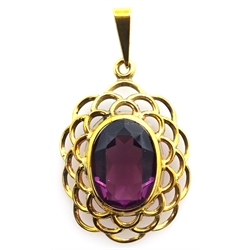  9ct gold amethyst pendant   