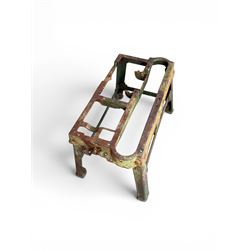 19th century heavy cast iron garden / machine table base, by Henry Bamford & Sons, with plaque, no. 3374, part of the JCB family