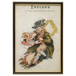 Lilian Lancaster (Tennant) (1852-1939): 'Ireland - A Comic Geographical Sketch', early 20th century lithographed caricature map of Ireland pub. Ormiston & Glass, Edinburgh 31cm x 21cm