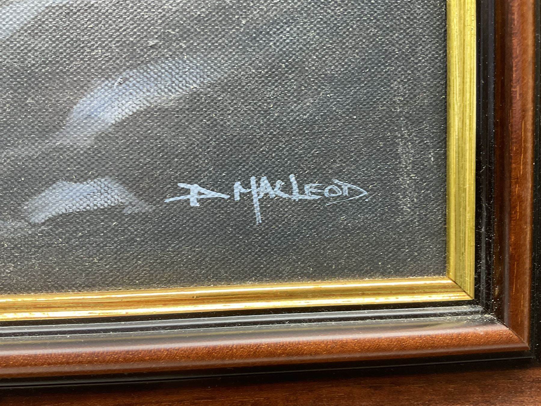 Donald MacLeod (Cornish 1956-2018): Coastal Nocturne, oil on canvas signed 50cm x 75cm