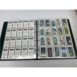 Quantity of trade cards, housed in ring binder albums and loose, including Twinnings, Lyons, PG Tips, Hornimans, Ty-Phoo etc and various unused official paper albums, in two boxes