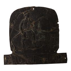 Eight 19th century tin fire insurance marks, comprising Phoenix Assurance Company Limited, Royal Insurance Company, Protector Fire Insurance Company, London Assurance Incorporated, County Fire Office, and District, Royal example H31cm