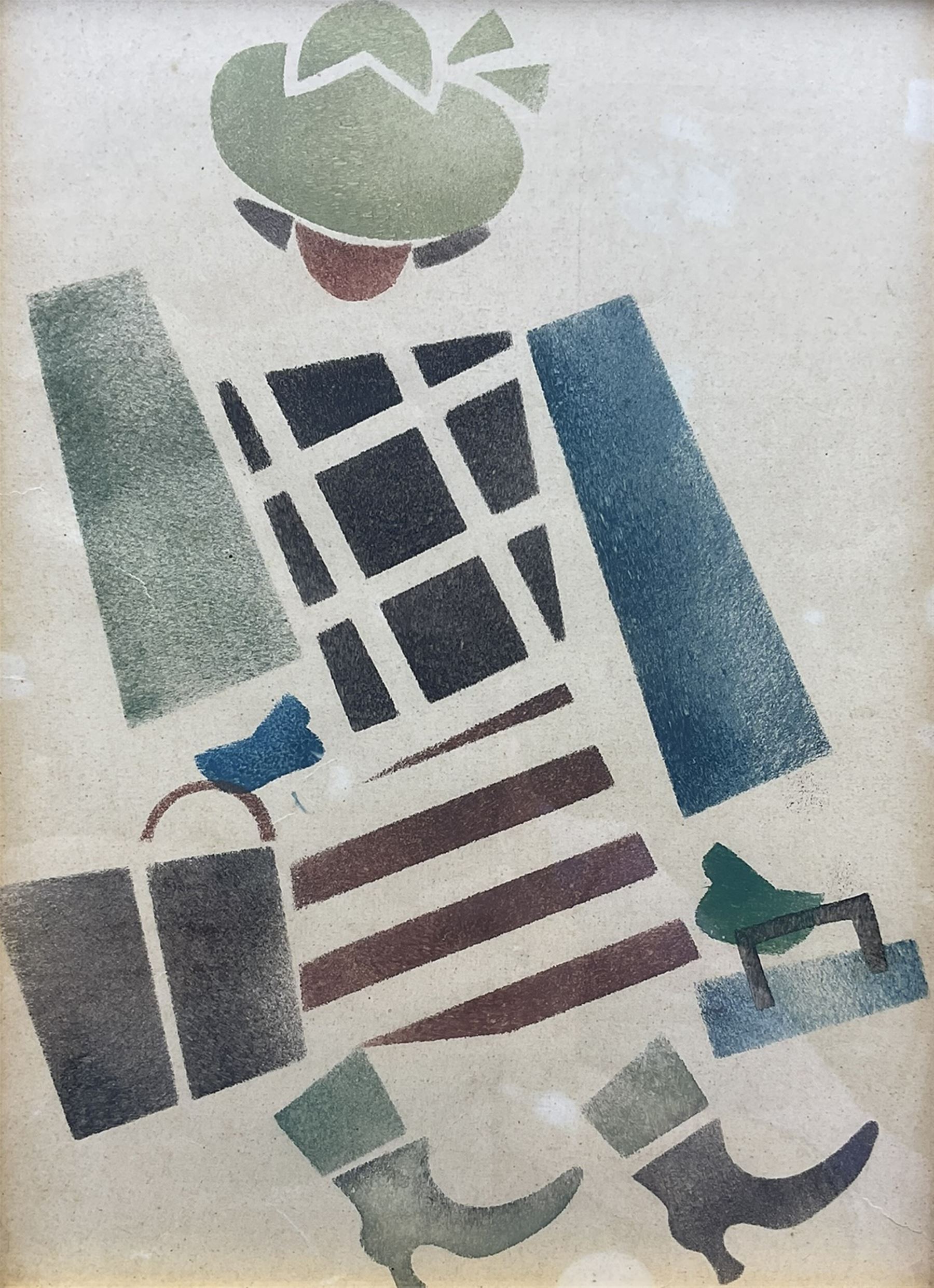 Vladimir Vasilyevich Lebedev (Russian 1891-1967): Walking Lady, lithograph 20cm x 28cm